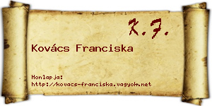 Kovács Franciska névjegykártya