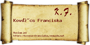 Kovács Franciska névjegykártya